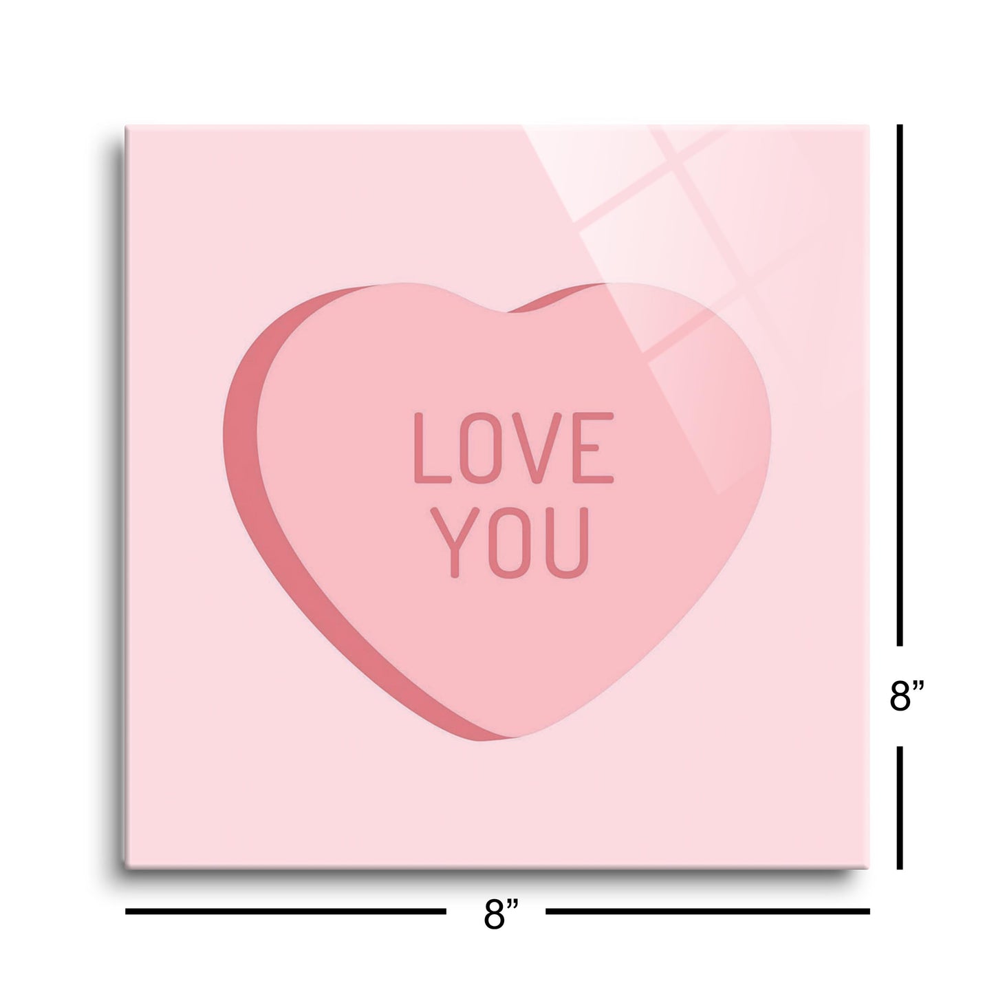 Message Hearts Love You| Hi-Def Glass Art | Eaches | Min 2