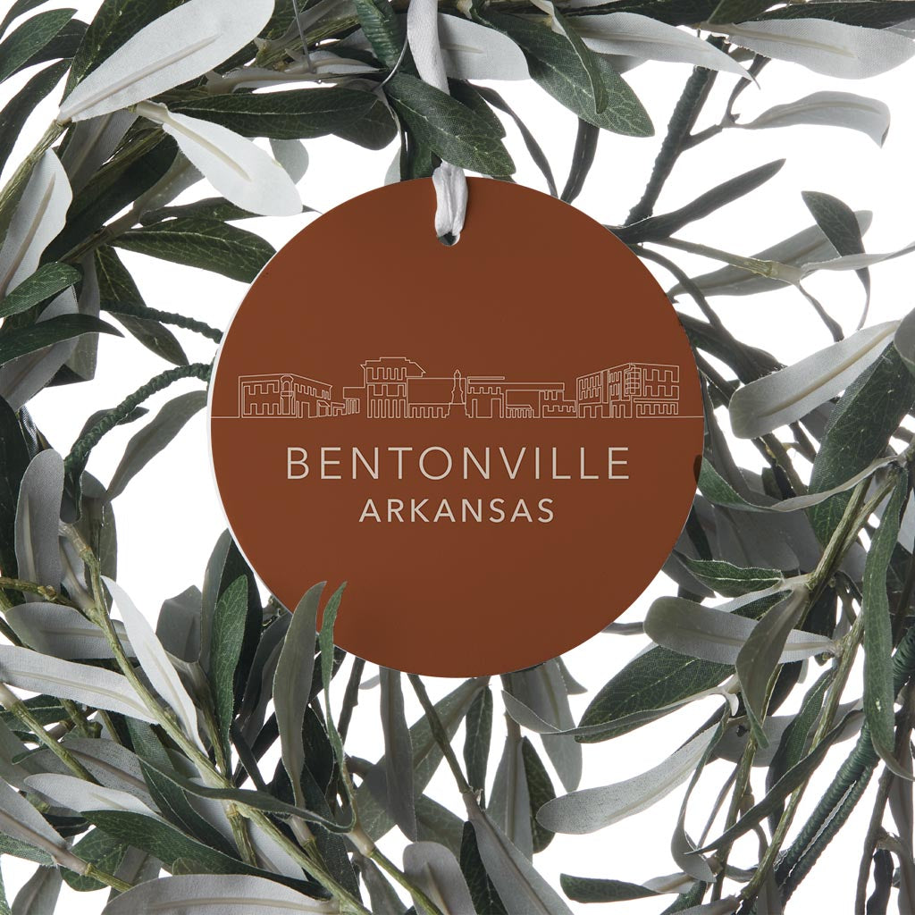 Modern Minimalist Arkansas Bentonville Skyline State | Wood Ornament | Eaches | Min 6