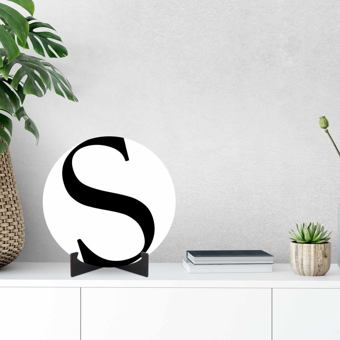 Minimalist Monogram S | Wood Sign | Eaches | Min 1