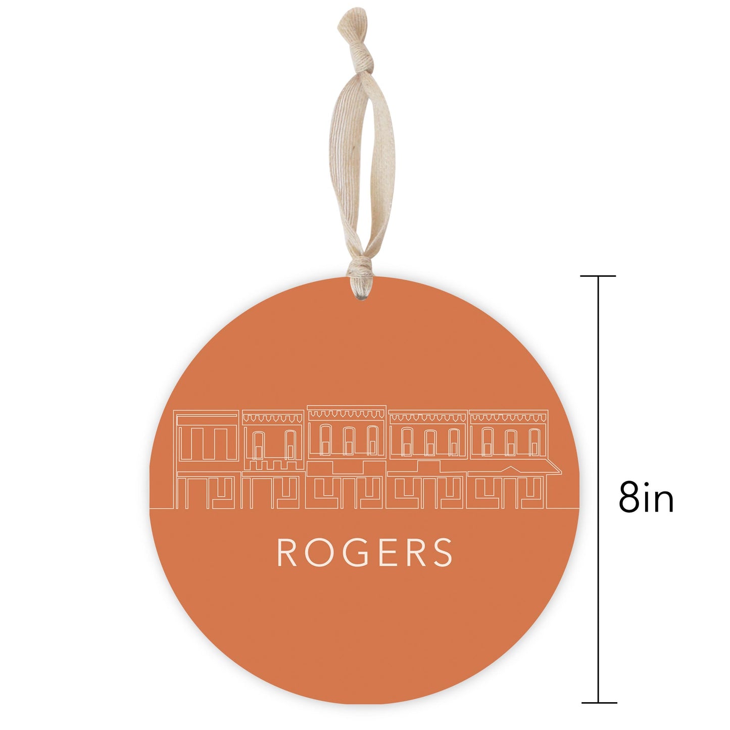 Modern Minimalist Arkansas Rogers Skyline | Wood Ornament | Eaches | Min 1