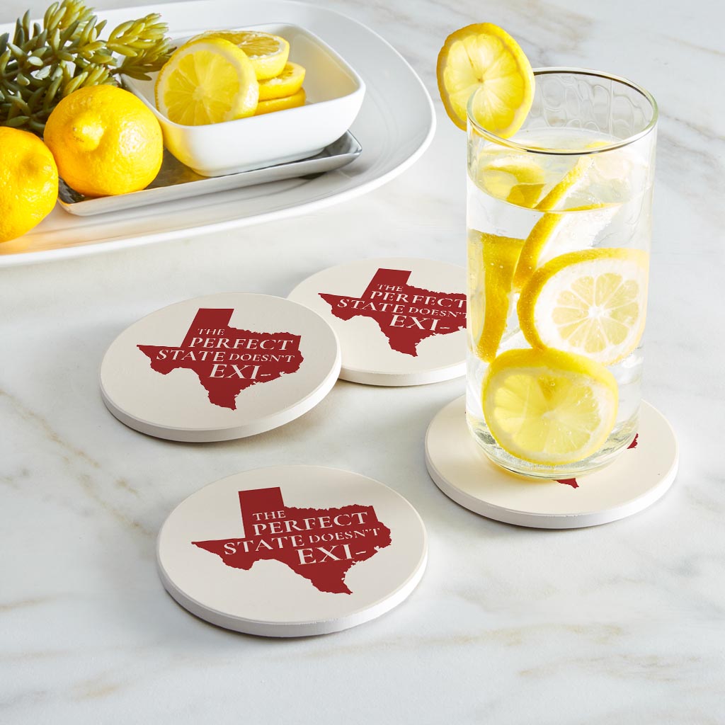 Modern Minimalist Texas Colors Perfect State | Absorbent Coasters | Set of 4 | Min 2