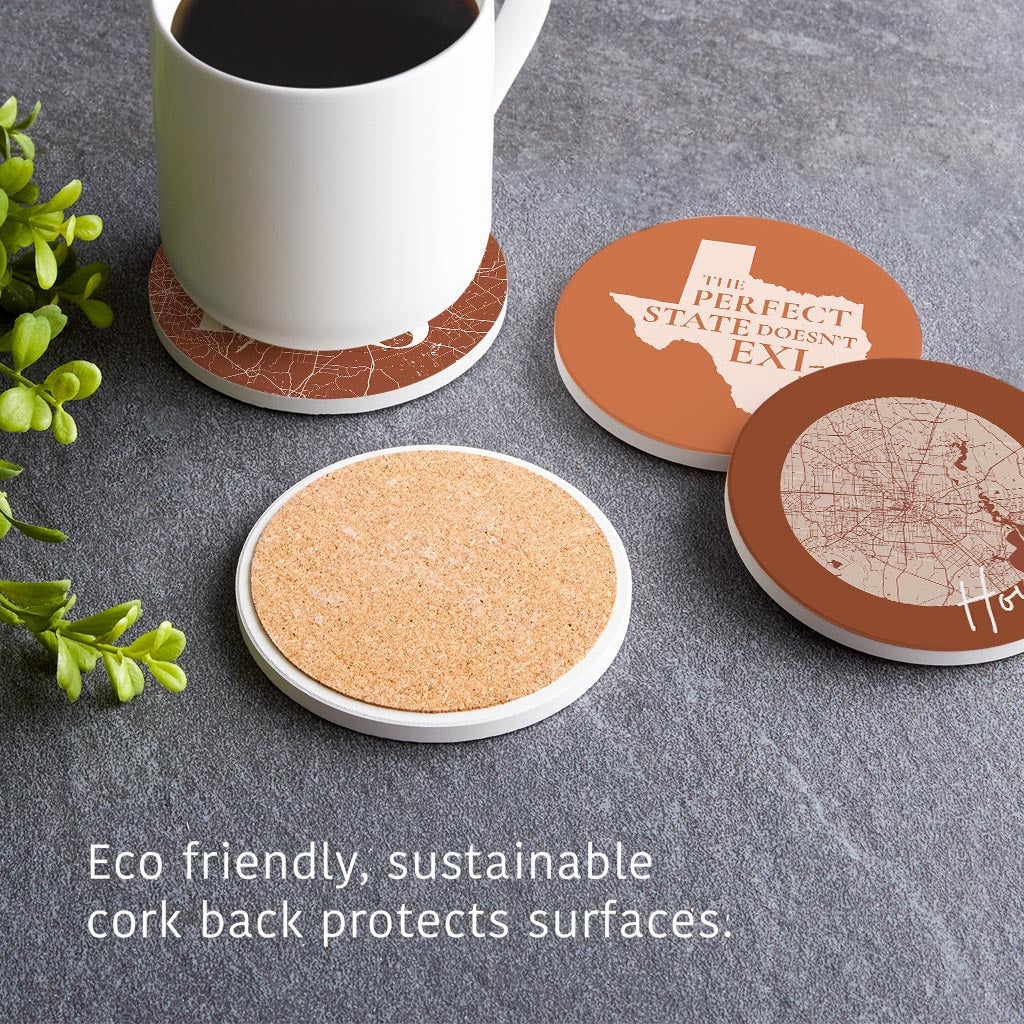 Modern Minimalist Texas Set | Absorbent Coasters | Set of 4 | Min 2