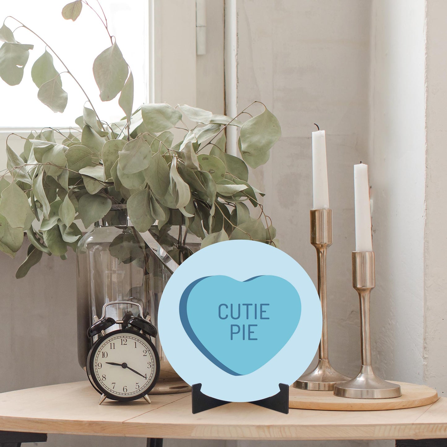 Message Hearts Cutie Pie | Wood Sign | Eaches | Min 1