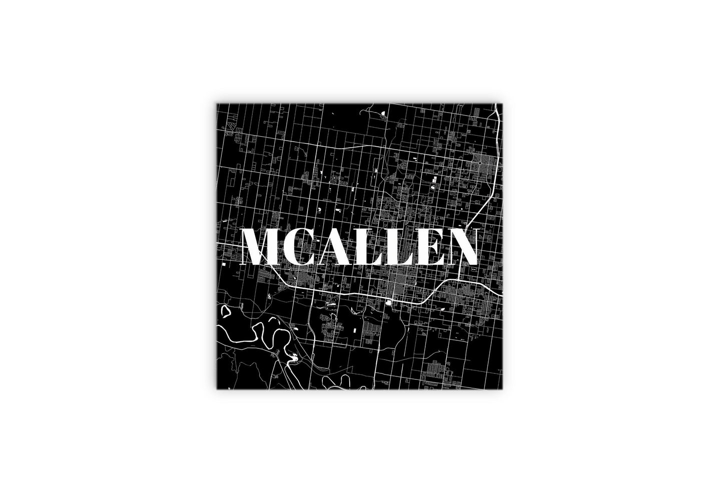 Minimalistic B&W Texas Mcallen Map | Wood Sign | Eaches | Min 2