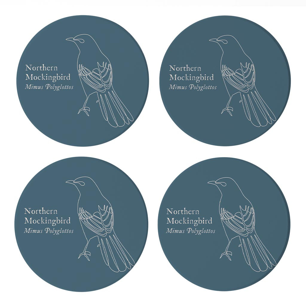 Modern Minimalist Arkansas Mockingbird | Absorbent Coasters | Set of 4 | Min 2