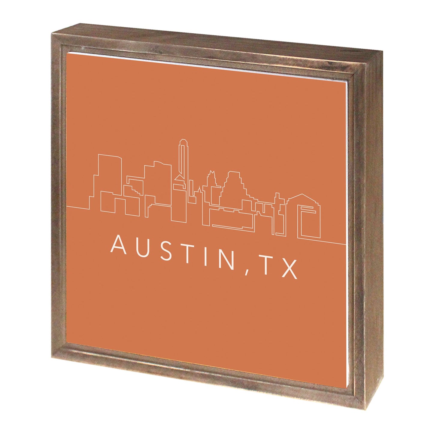 Modern Minimalist Texas Austin Skyline | Wood Sign | Eaches | Min 1