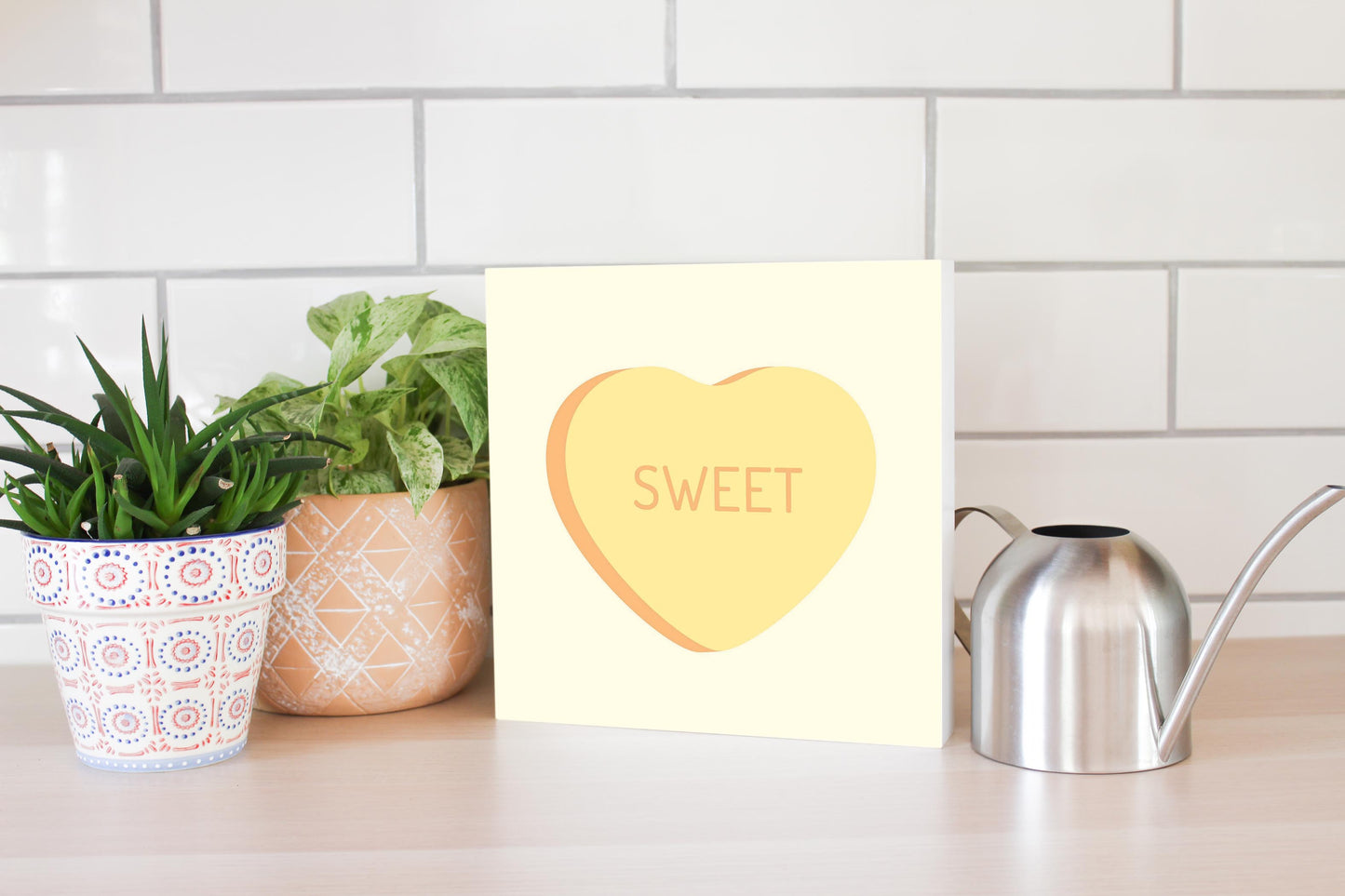 Message Hearts Sweet | Wood Block | Eaches | Min 2