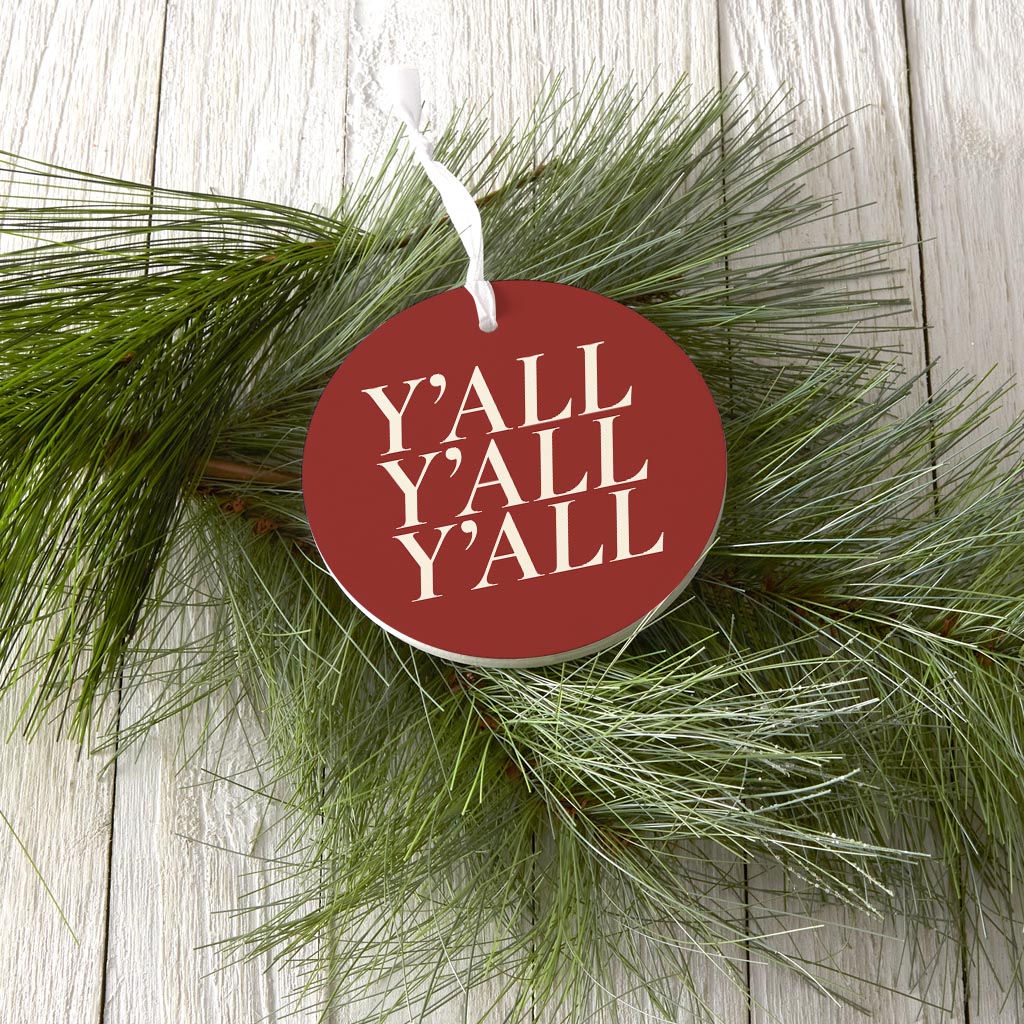 Modern Minimalist Oklahoma Yall | Wood Ornament | Eaches | Min 6