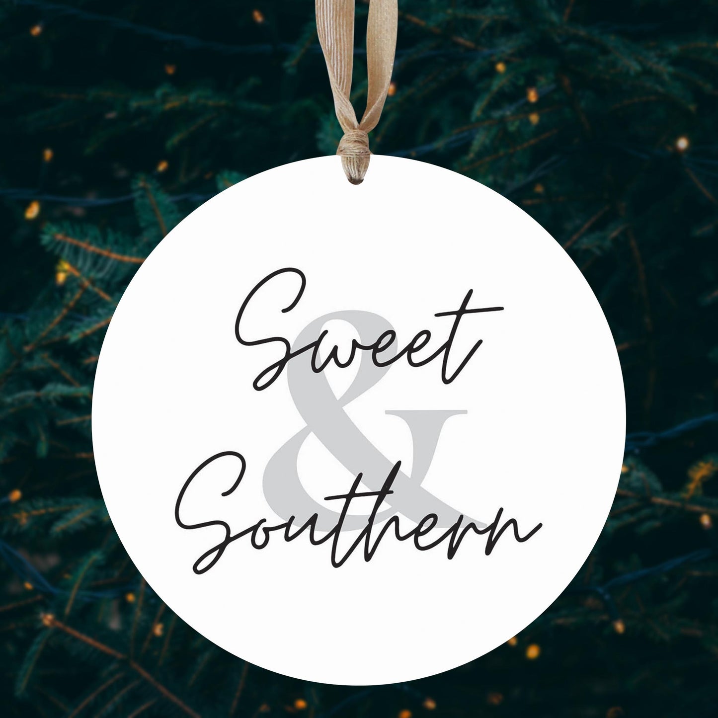 Minimalistic B&W Texas Sweet Southern | Wood Ornament | Eaches | Min 1