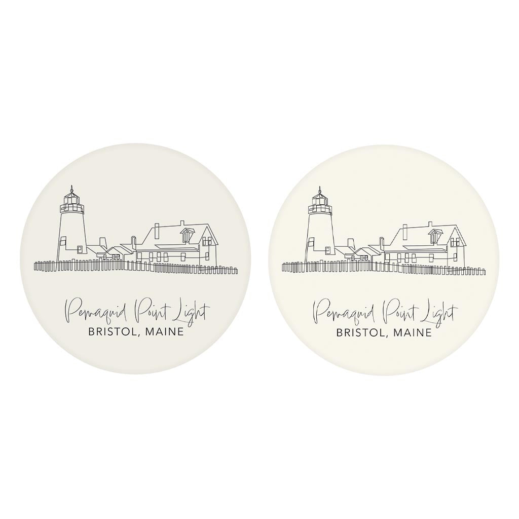 Pemaquid Point Light | Absorbent Car Coasters | Set of 2 | Min 4