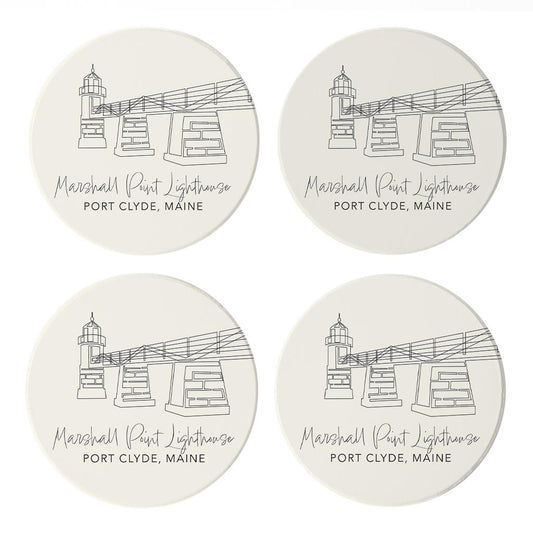 Marshall Point Lighthouse | Absorbent Coasters | Set of 4 | Min 2