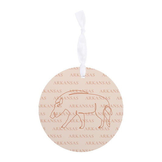 Modern Minimalist Arkansas Hog Line Drawing| Wood Ornament | Eaches | Min 6