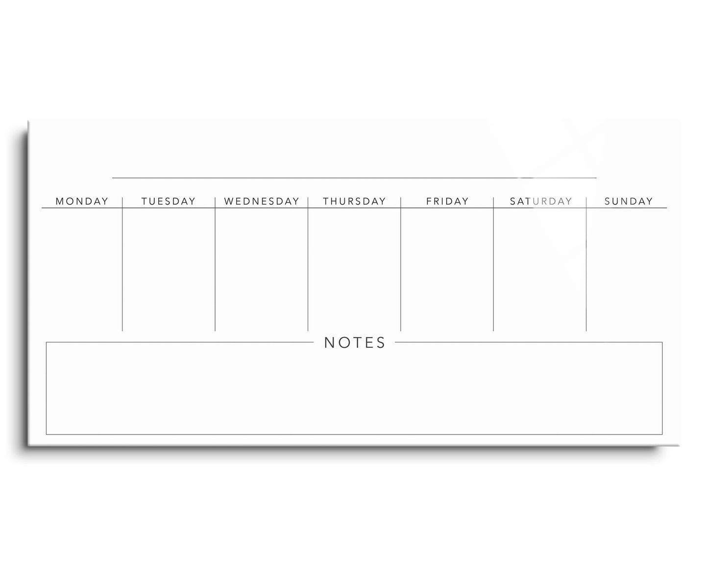 Minimalist Weekly Planner With Notes | Hi-Def Glass Art | Eaches | Min 1
