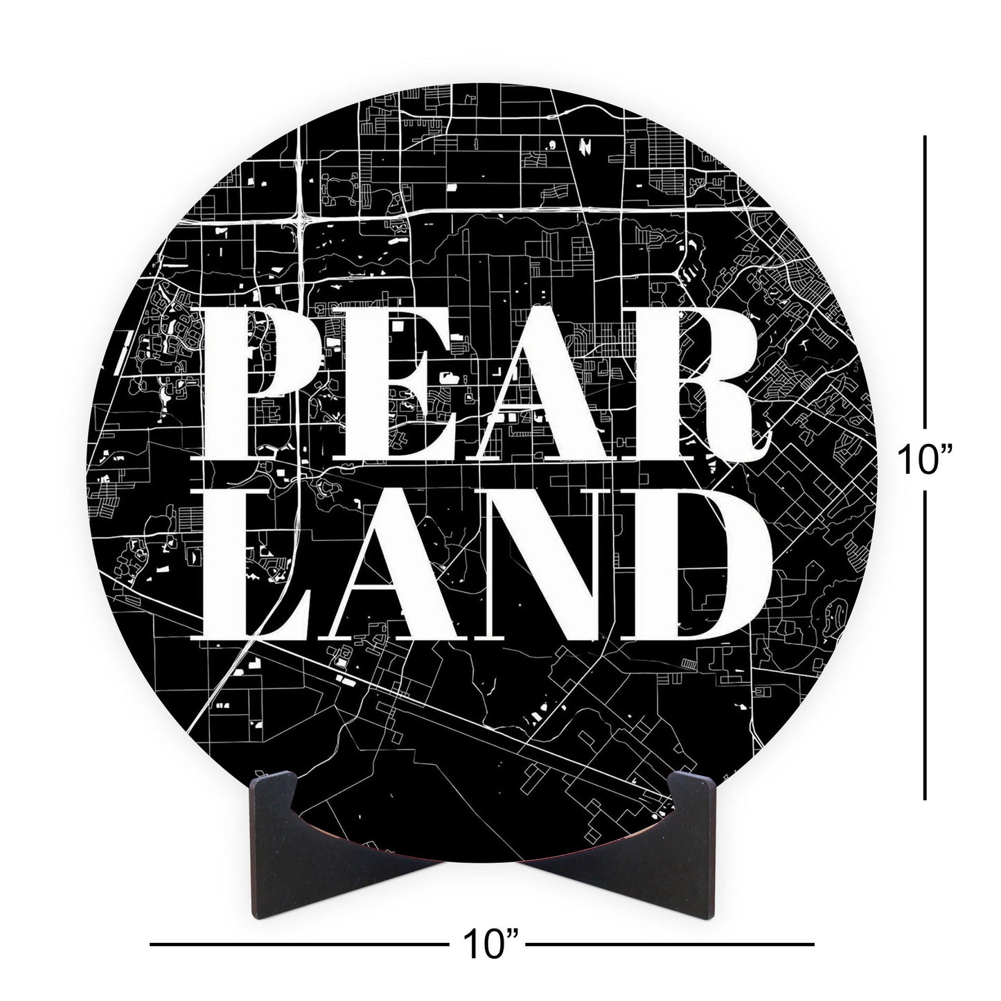 Minimalistic B&W Texas Pearland City Map | Wood Sign | Eaches | Min 1