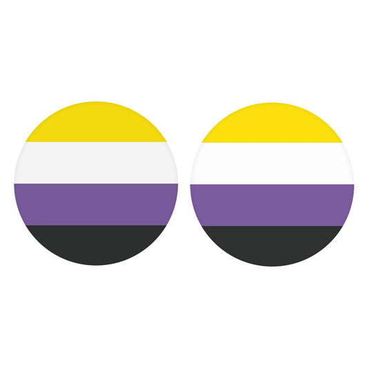 Nonbinary Pride Flag Colors | Absorbent Car Coasters | Set of 2 | Min 4