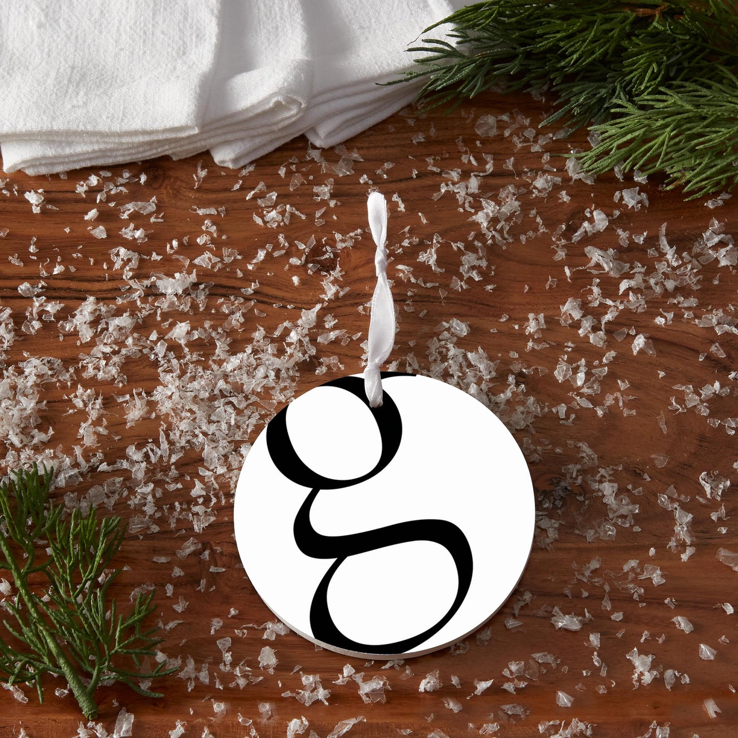 Minimalist Monogram G Circle| Wood Ornament | Eaches | Min 6