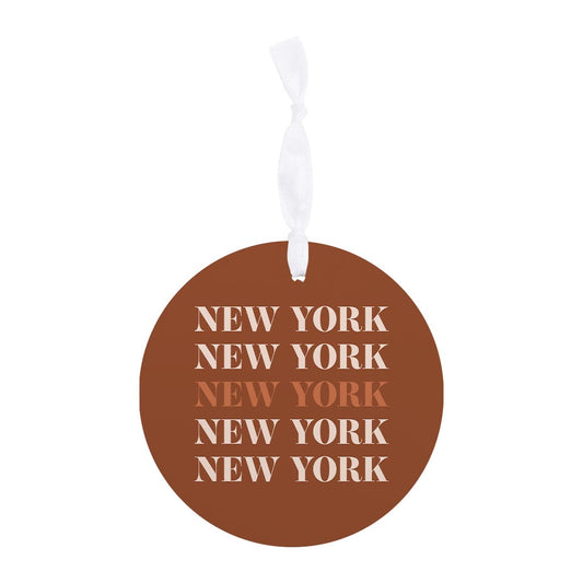 Modern Minimalist New York Repeated Dark | Wood Ornament | Eaches | Min 6