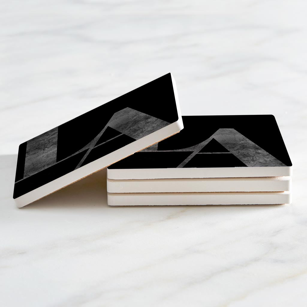 Modern Black Louisiana Initials | Absorbent Coasters | Set of 4 | Min 2