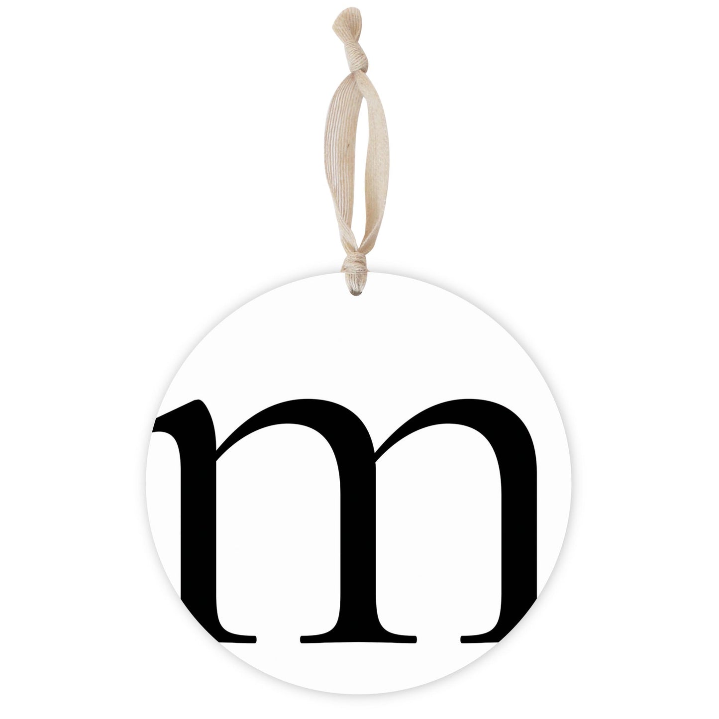 Minimalist Monogram M | Wood Ornament | Eaches | Min 1