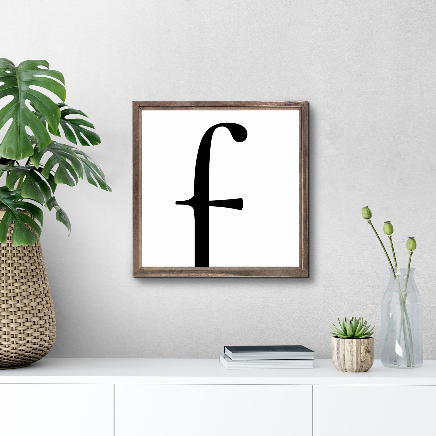 Minimalist Monogram F | Wood Sign | Eaches | Min 1