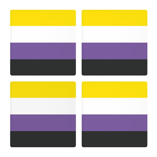 Nonbinary Pride Flag Colors| Absorbent Coasters | Set of 4 | Min 2