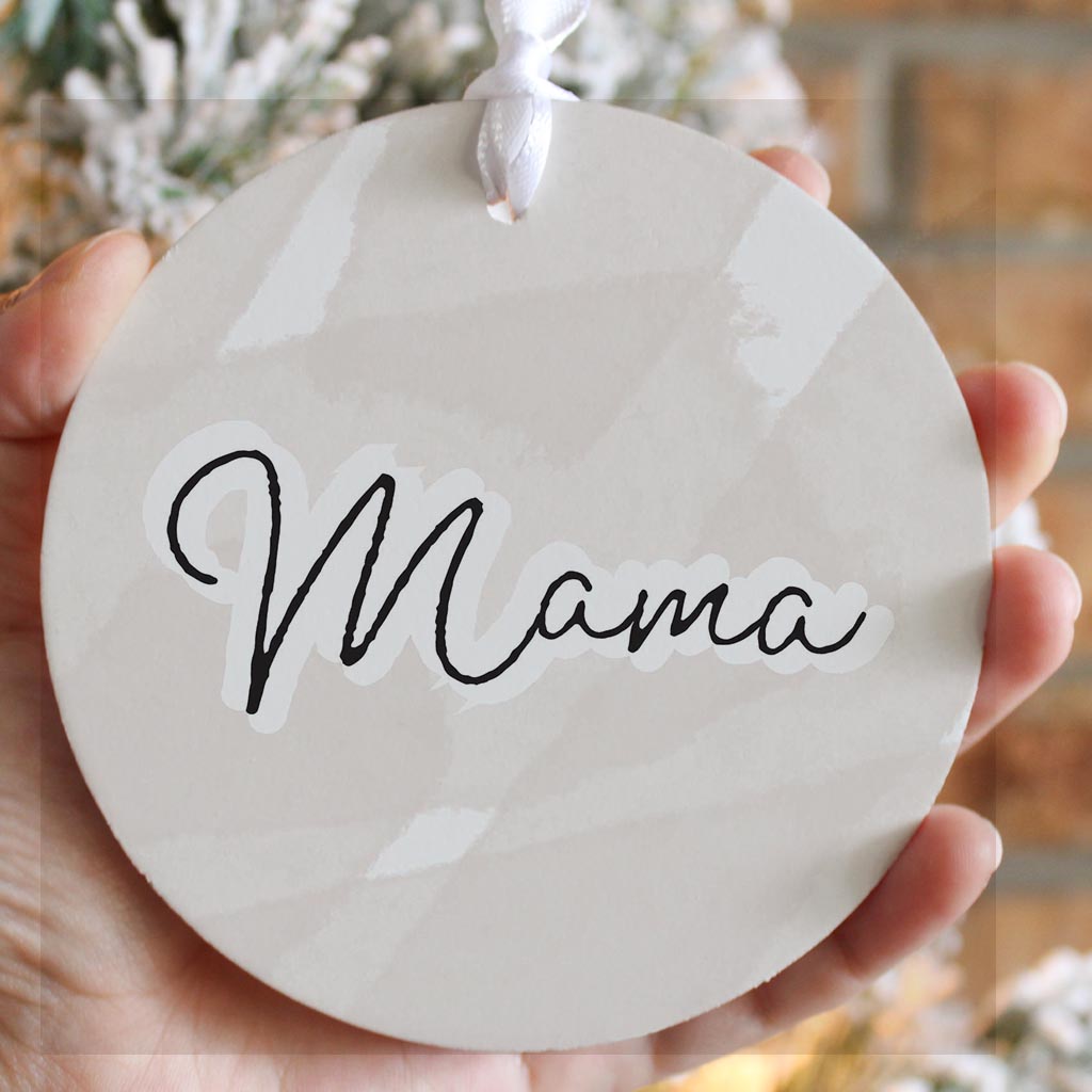 Modern Minimalist Mothers Day Mama | Wood Ornament | Eaches | Min 6