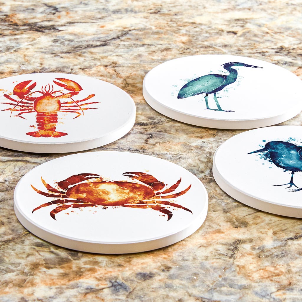 North Carolina Water Color Animals| Absorbent Coasters | Set of 4 | Min 2