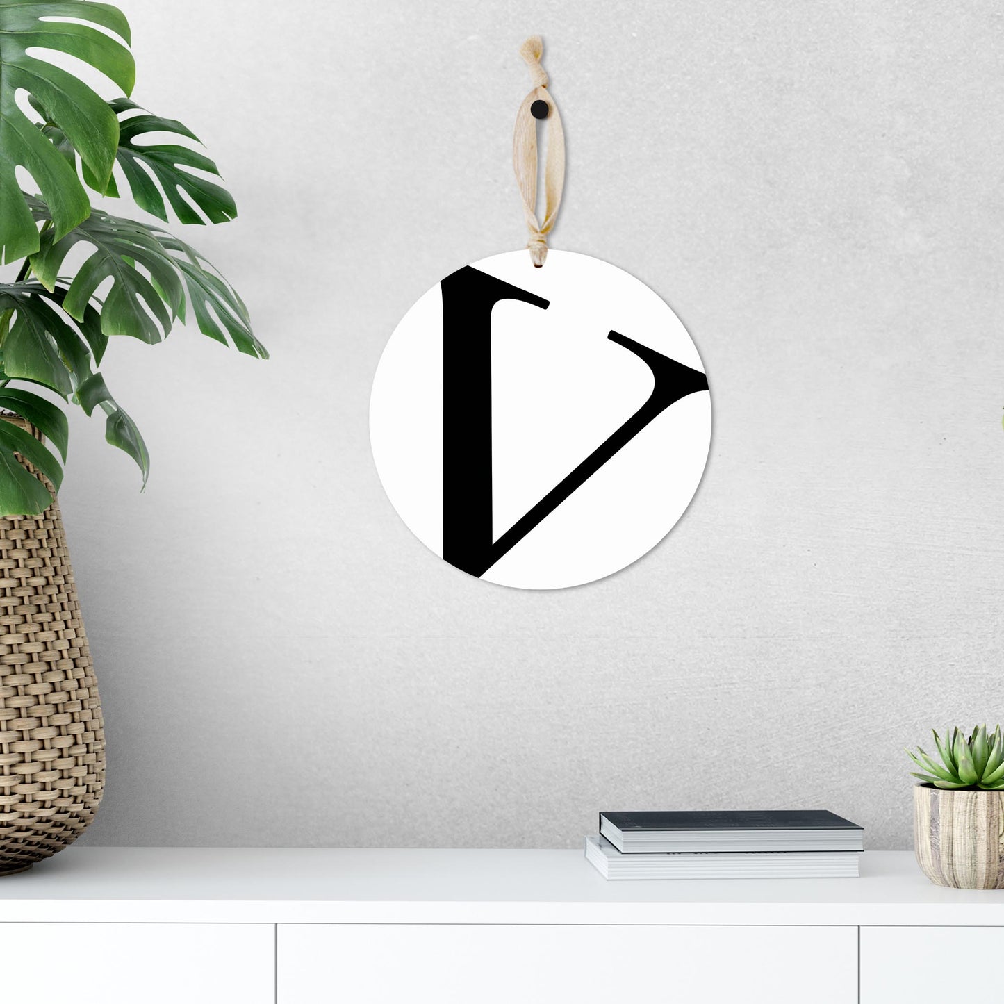 Minimalist Monogram V| Wood Ornament | Eaches | Min 1