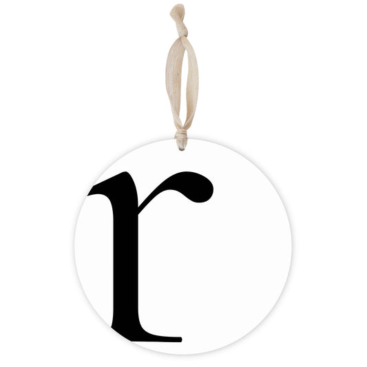 Minimalist Monogram R| Wood Ornament | Eaches | Min 1