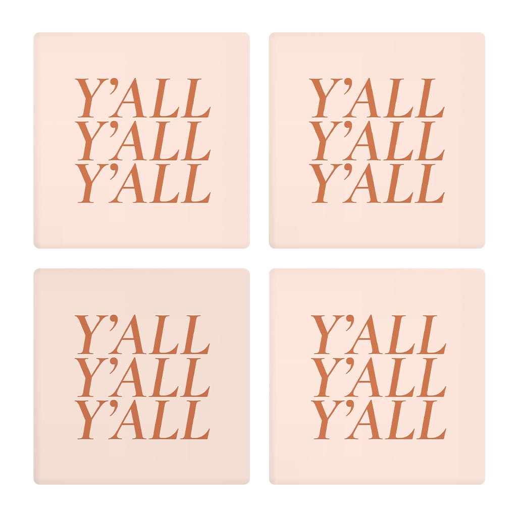 Modern Minimalist Texas Yall | Absorbent Coasters | Set of 4 | Min 2