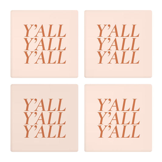 Modern Minimalist Texas Yall | Absorbent Coasters | Set of 4 | Min 2