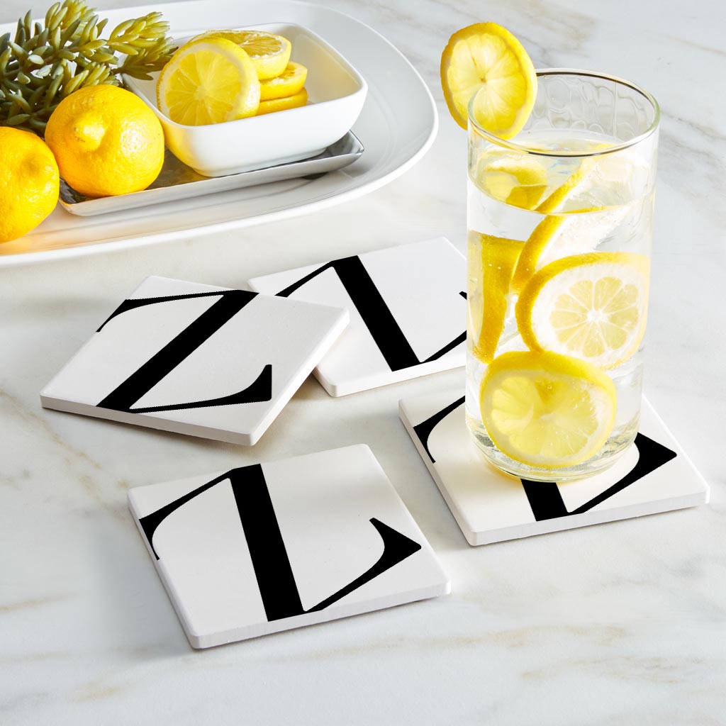 Minimal Monogram Z | Absorbent Coasters | Set of 4 | Min 2