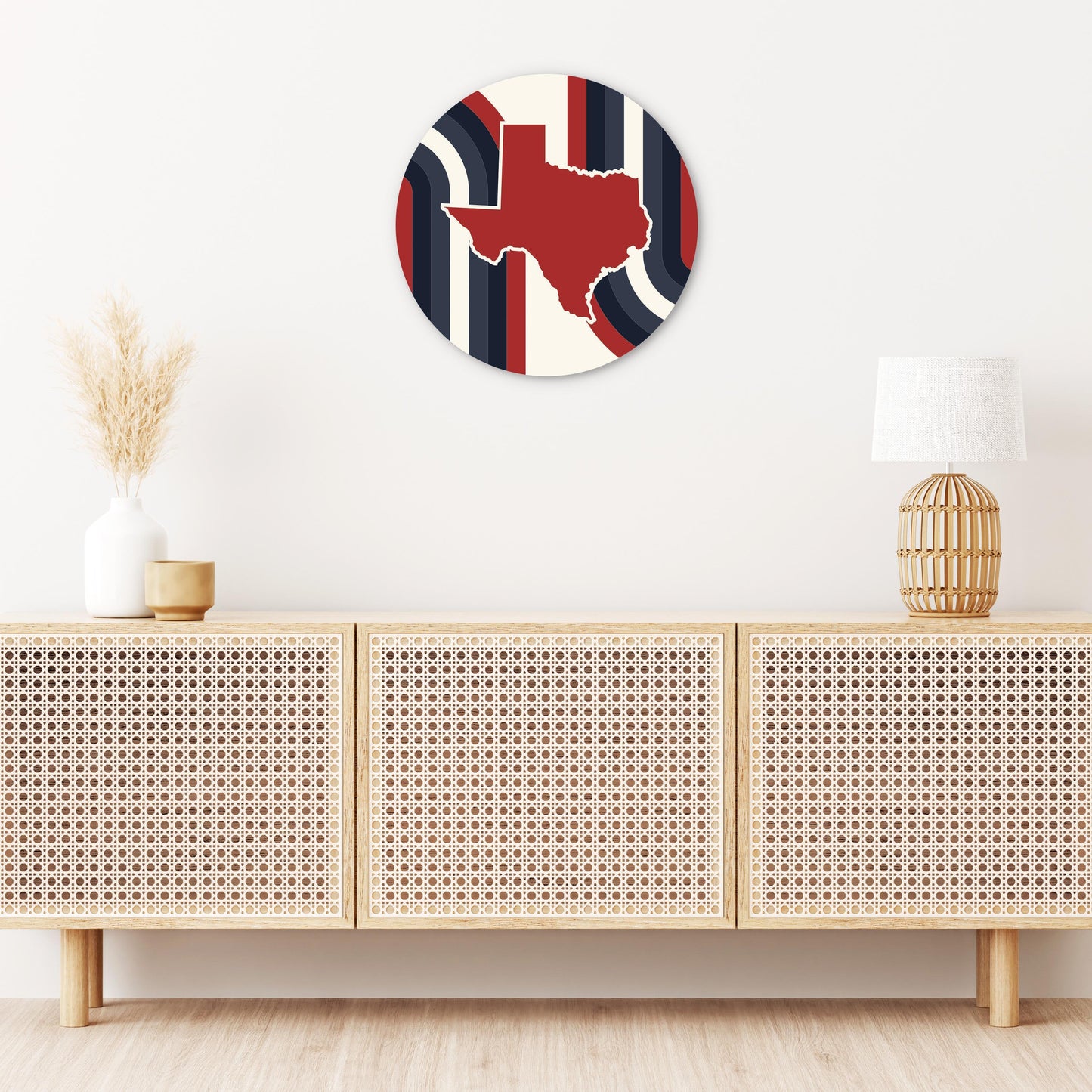 Modern Minimalist Texas Colors Retro Shape | Wood Sign | Eaches | Min 1