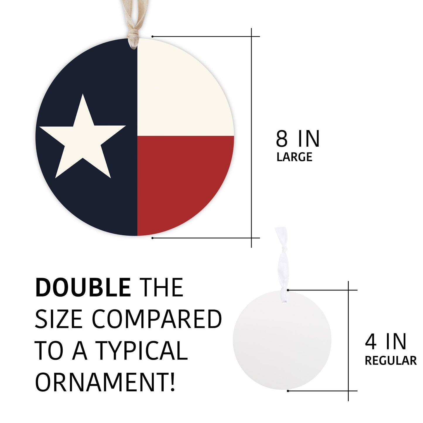 Modern Minimalist Texas Colors Flag | Wood Ornament | Eaches | Min 1