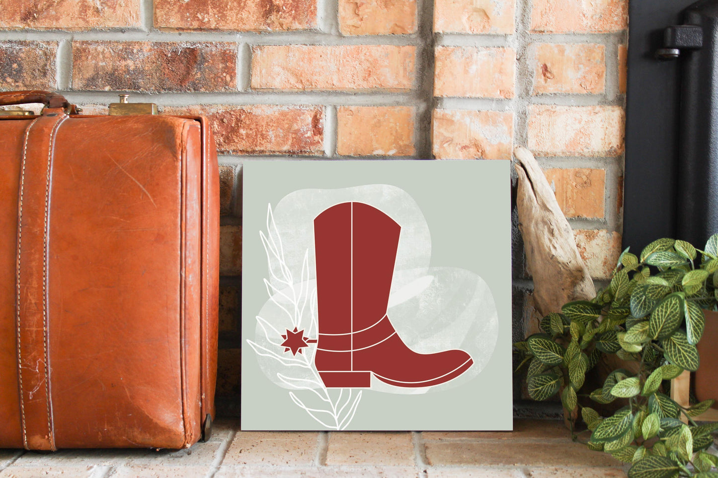 Modern Minimalist Oklahoma Boot | Wood Sign | Eaches | Min 2