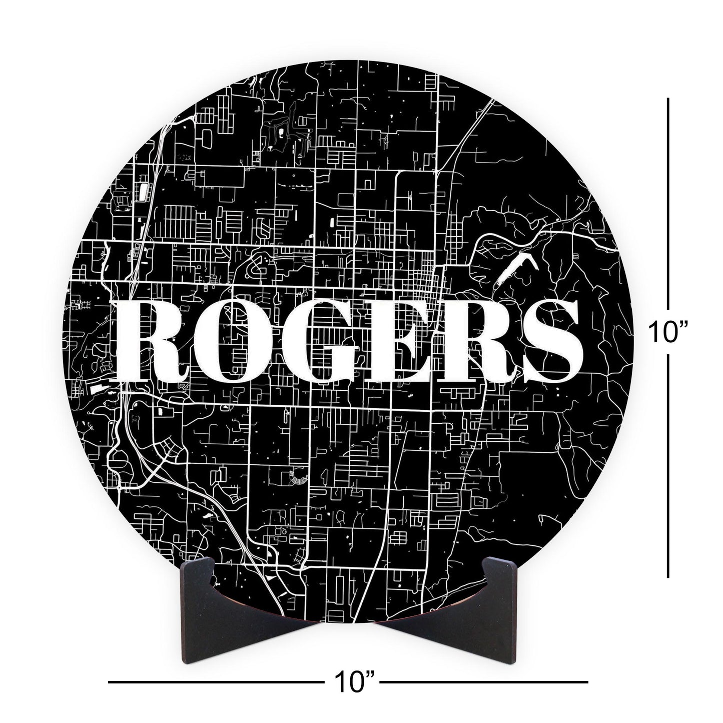 Minimalist B&W Arkansas Rogers Map | Wood Sign | Eaches | Min 1