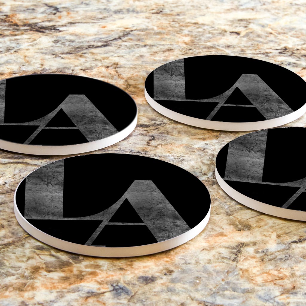 Modern Black Louisiana Initials| Absorbent Coasters | Set of 4 | Min 2