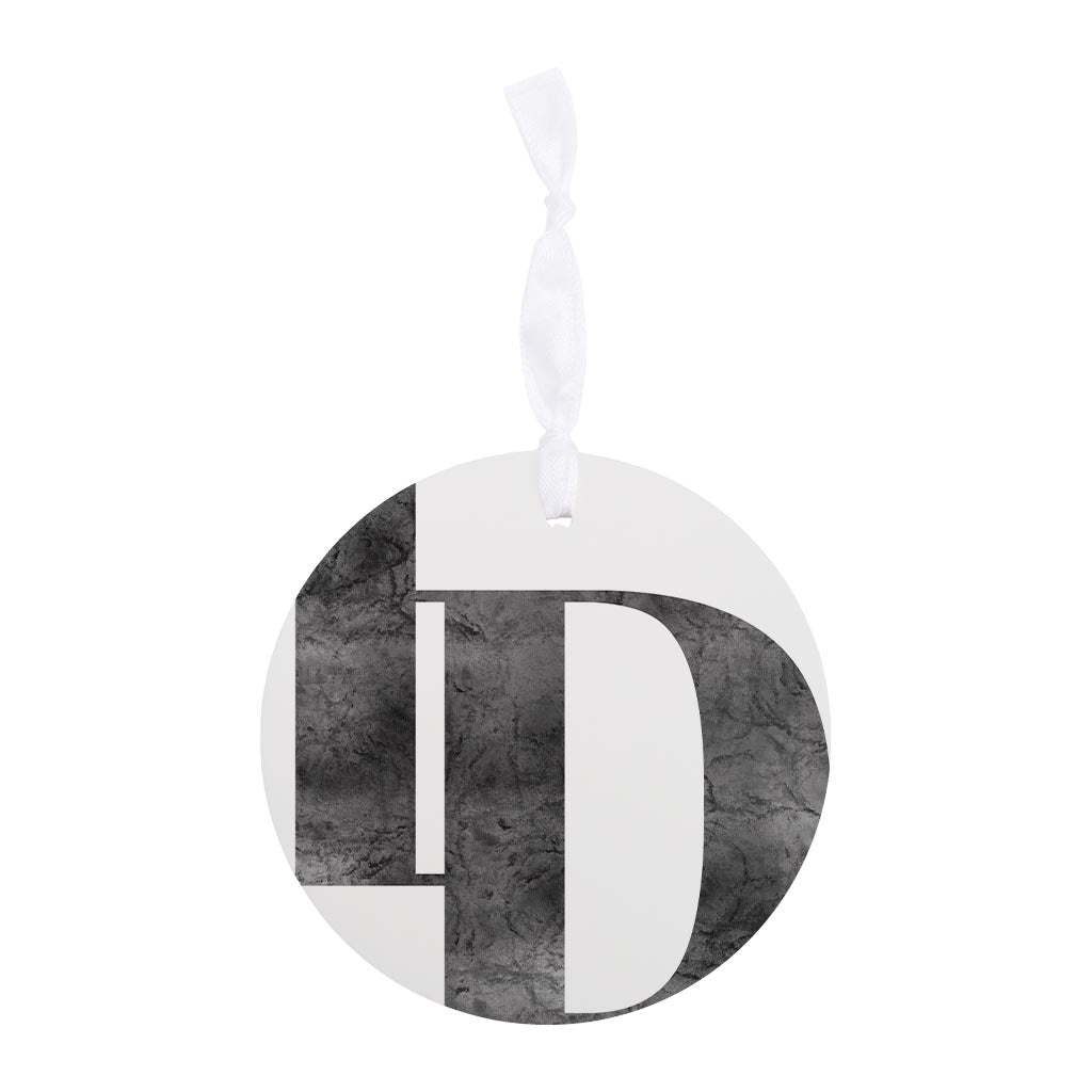 Minimalist B&W Idaho White Initials | Wood Ornament | Eaches | Min 6