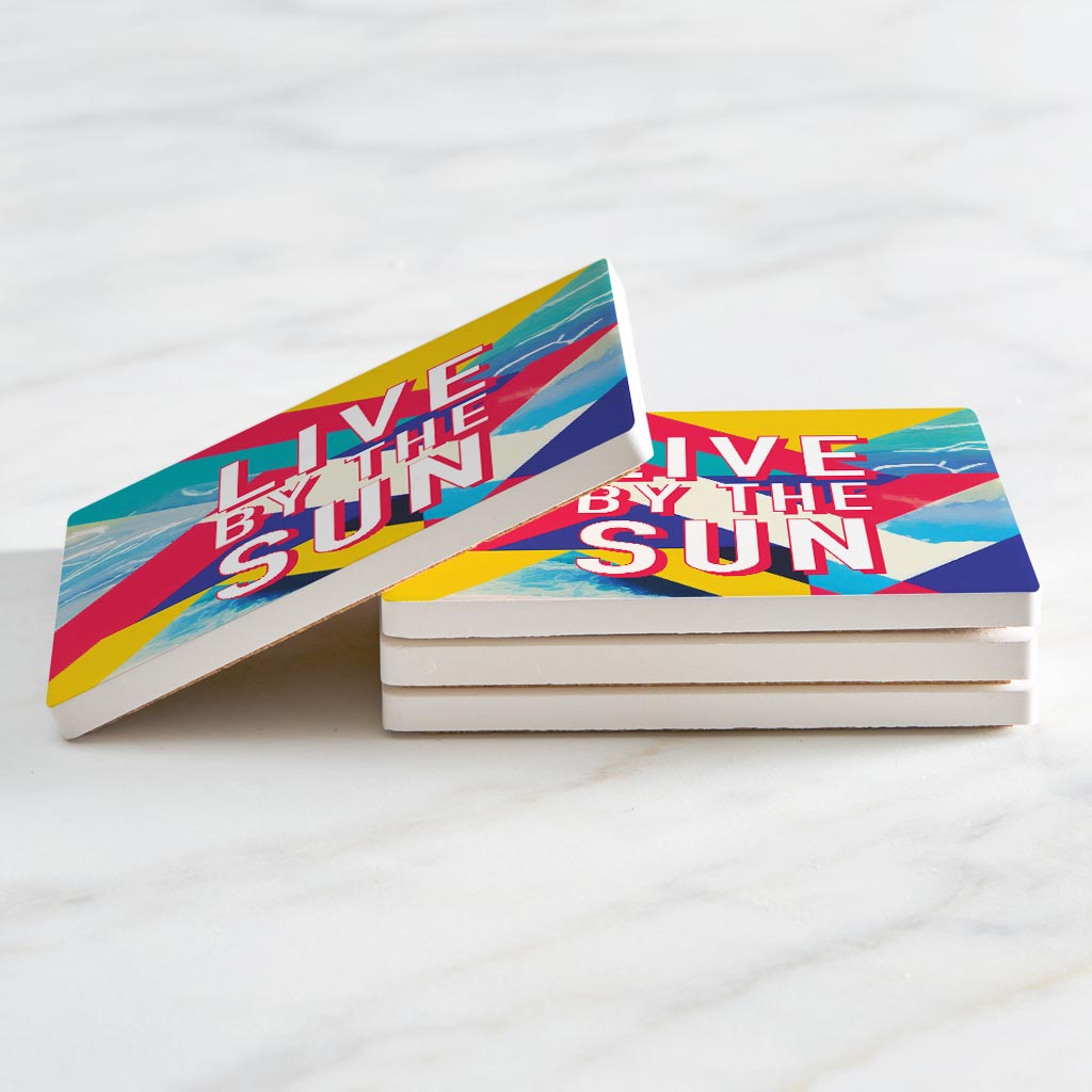 Live By The Sun | Absorbent Coasters | Set of 4 | Min 2