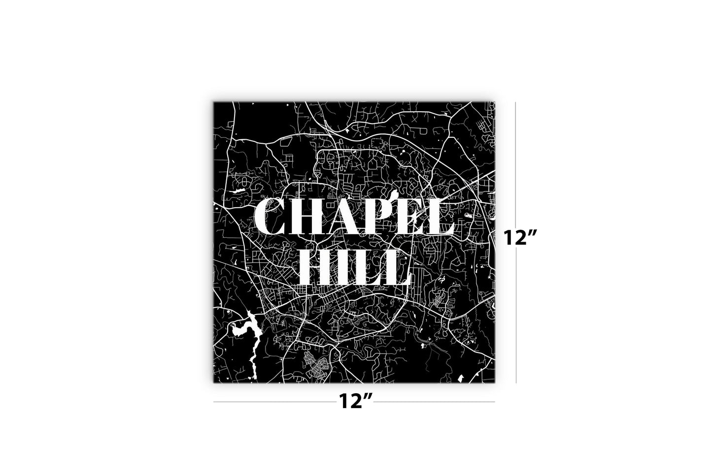 Minimalistic B&W North Carolina Chapel Hill Map | Wood Sign | Eaches | Min 2