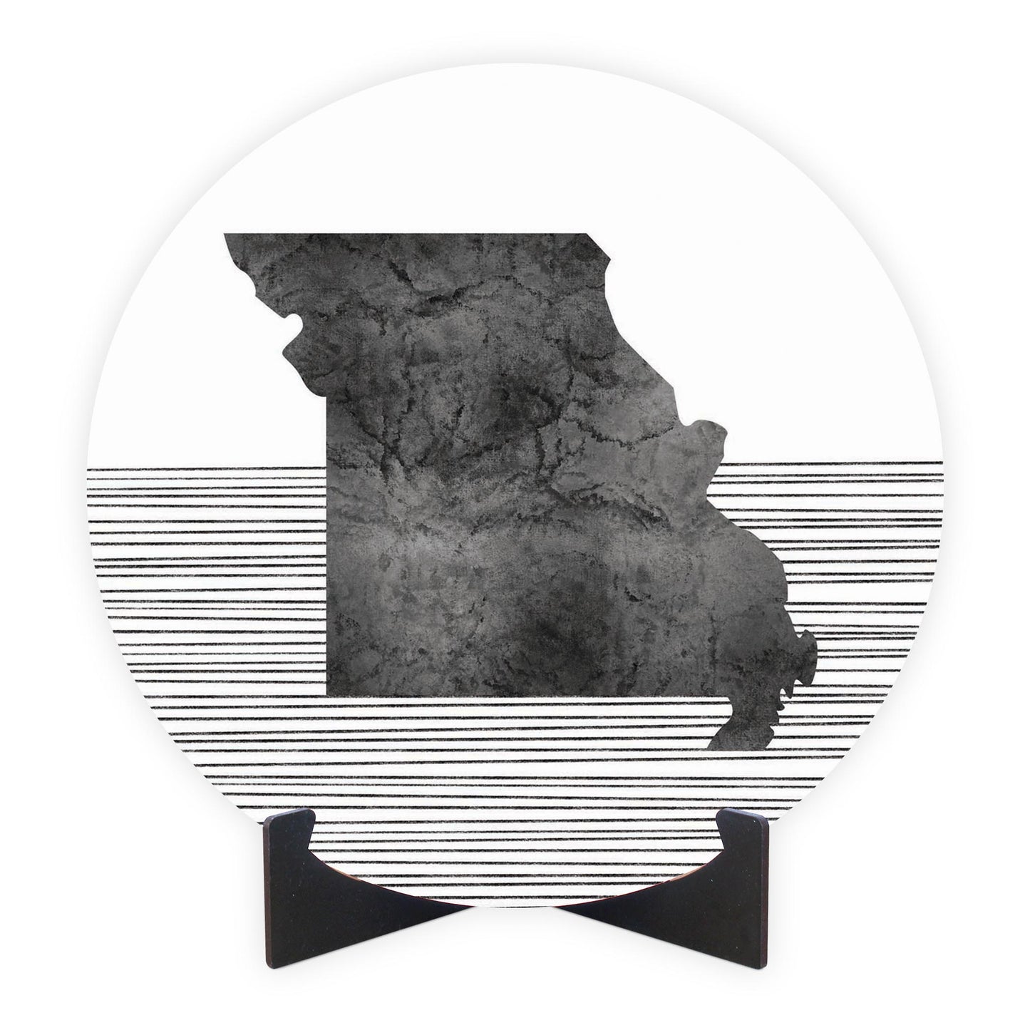 Minimalist B&W Missouri State With Straight Lines | Wood Sign | Eaches | Min 1