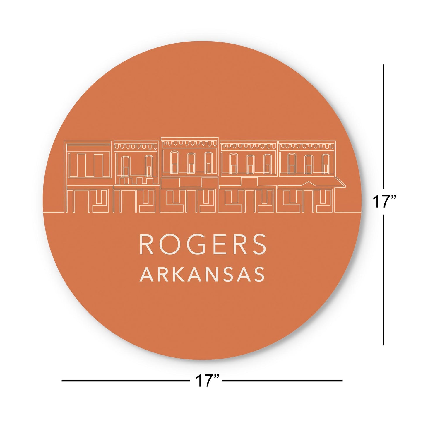 Modern Minimalist Arkansas Rogers Skyline | Wood Sign | Eaches | Min 1