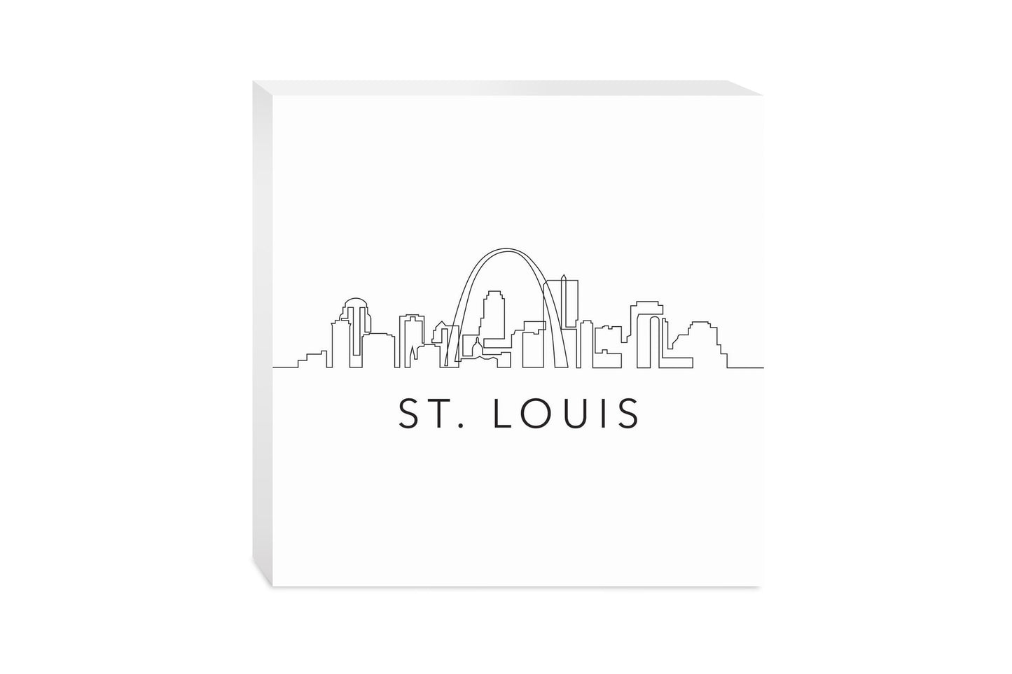 Minimalist B&W Missouri St Louis Skyline | Wood Block | Eaches | Min 2