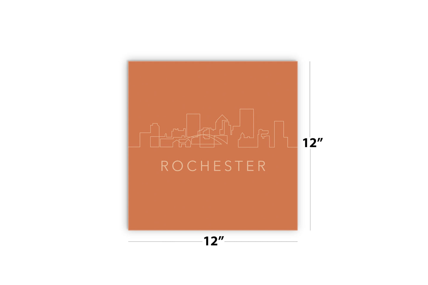 Modern Minimalistic New York Rochester Skyline | Wood Sign | Eaches | Min 2