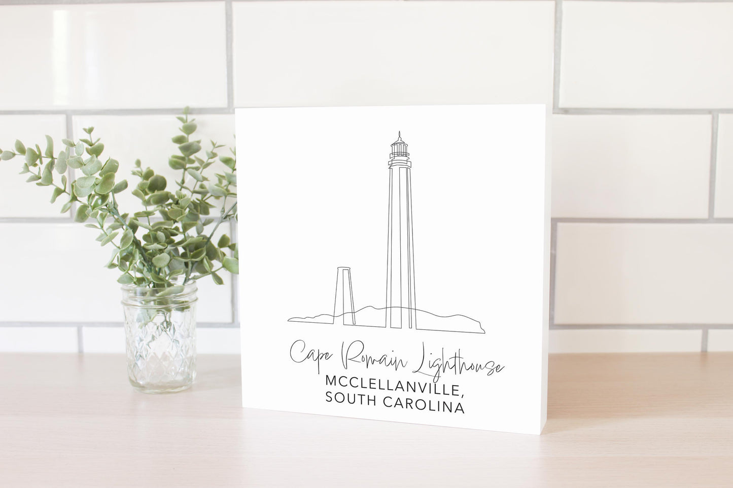 Cape Romain Lighthouse | Wood Block | Eaches | Min 2