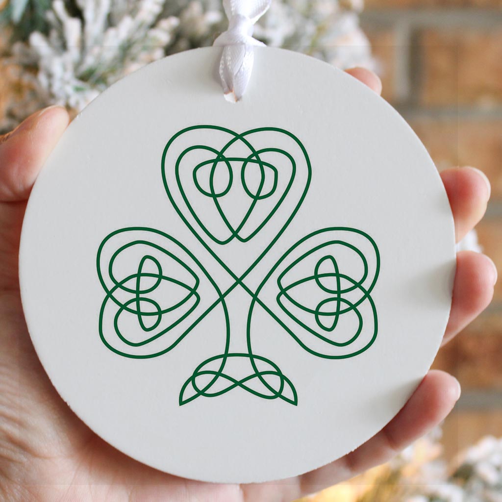 White Green Shamrock| Wood Ornament | Eaches | Min 6