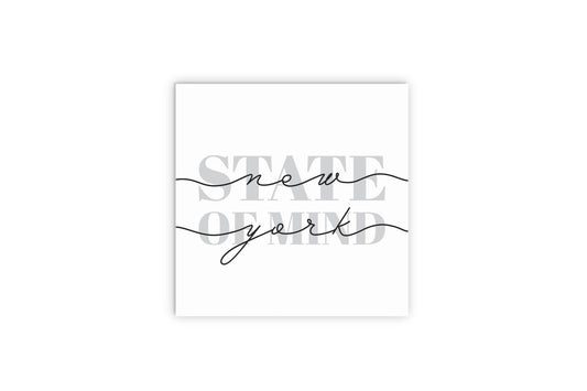 Minimalistic B&W New York Quip Ny State Of Mind | Wood Sign | Eaches | Min 2