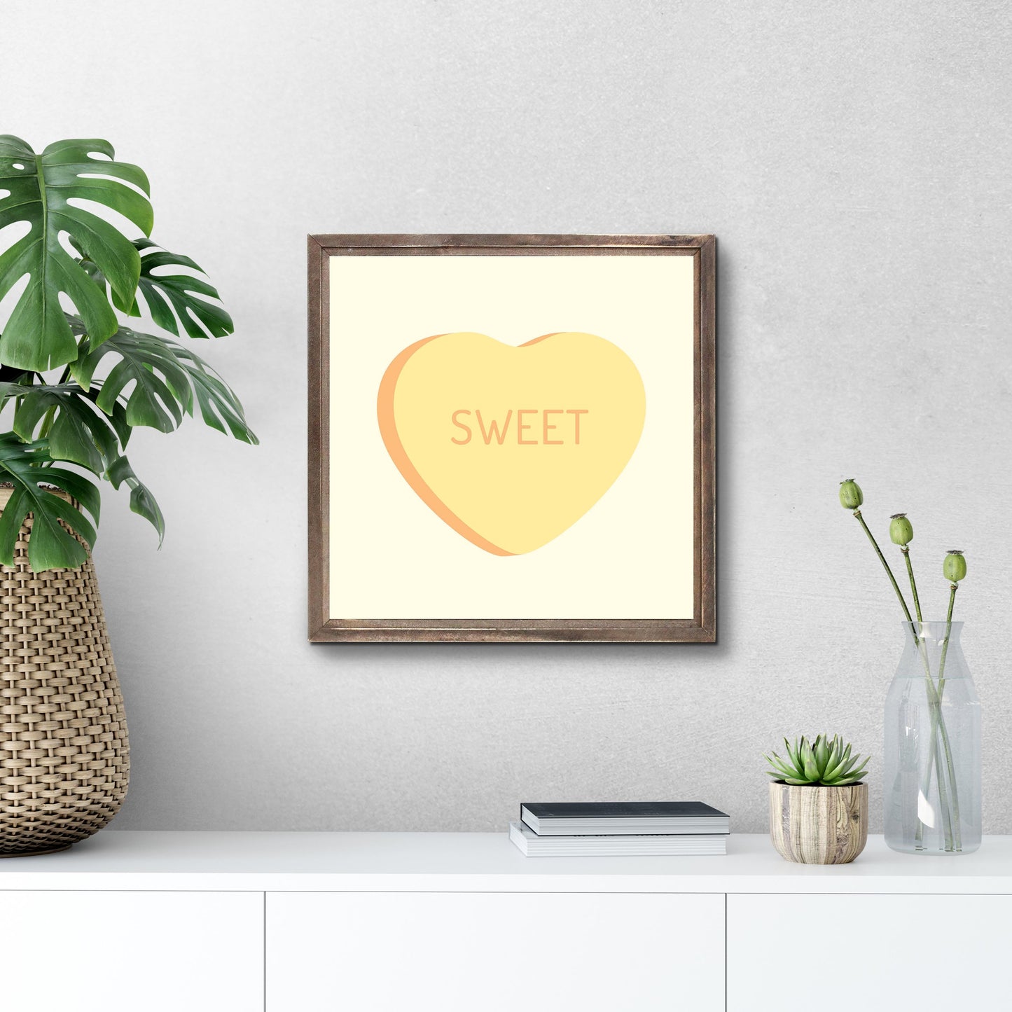 Message Hearts Sweet | Wood Sign | Eaches | Min 1