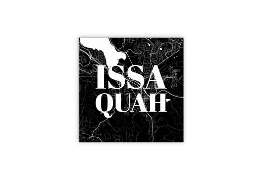 Minimalistic B&W Washington Issaquah Map | Wood Sign | Eaches | Min 2