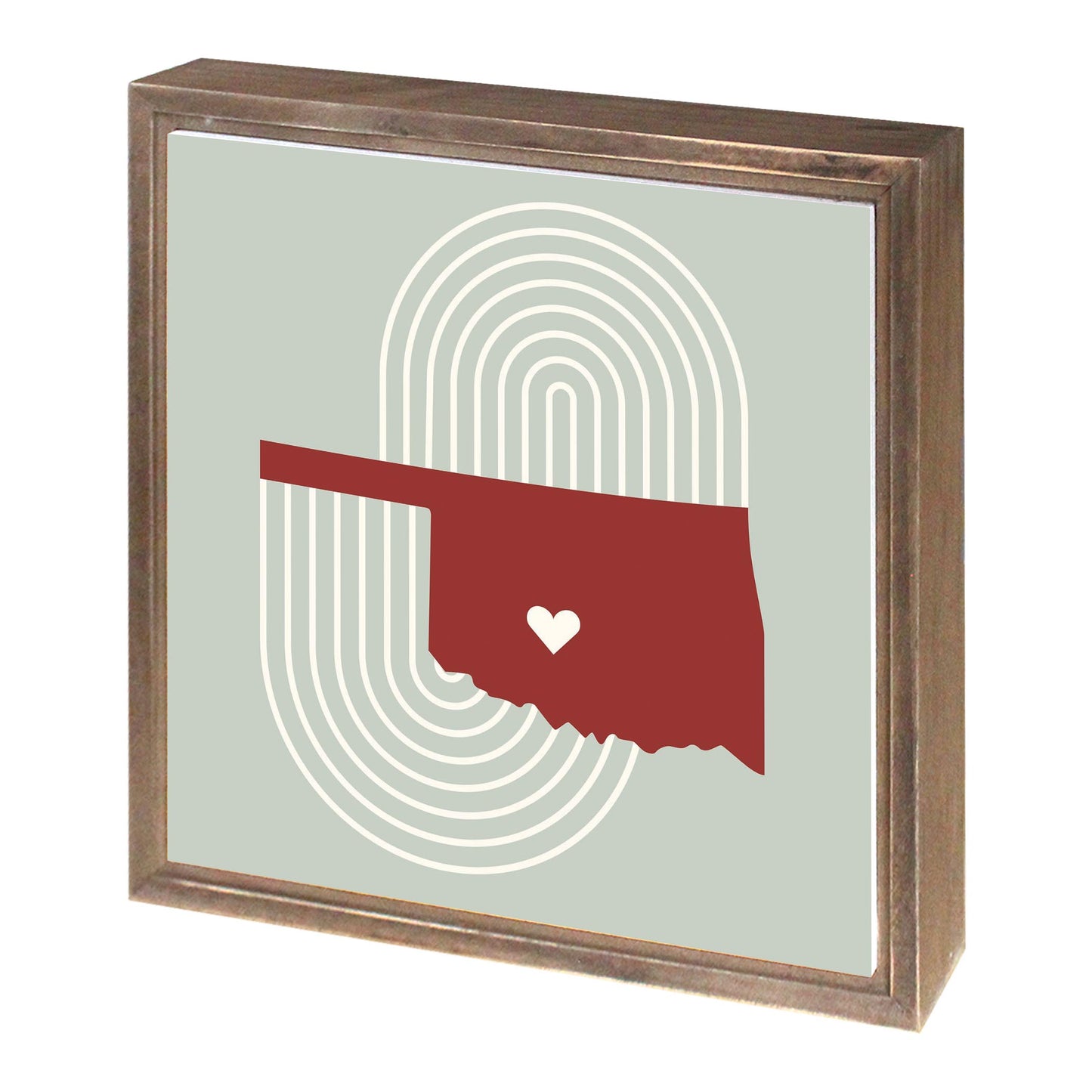 Modern Minimalist Oklahoma Chickasha Heart | Wood Sign | Eaches | Min 1